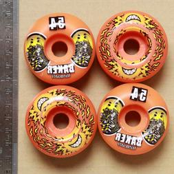 2-Spitfire/2-Baker mismatched set of skateboard wheels, oran