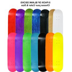 5 Pro Skateboard Decks Blank Choose Your Color + Size 