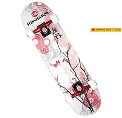 9001 Cherry Blossom Complete Skateboard, Red, 31-inch