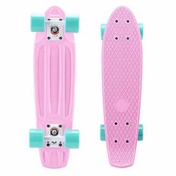 Playshion Complete 22'' Mini Cruiser Skateboard for Beginner