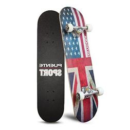 PUENTE 31 Inch Complete Skateboard - 8 Layer Canadian Maple 