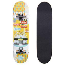 Cal 7 Complete Skateboard, 7.75 Deck with 5 Inch Trucks, Ful