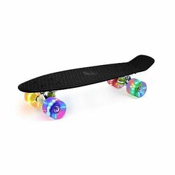 Merkapa 22" Complete Skateboard with Colorful LED Light Up W