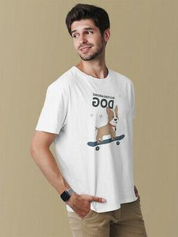 Cute Skateboarding Dog Men's Tee -Image by Shutterstock
