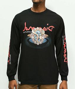 Diamond Supply Co. Mens L/S T-Shirt SNAKE Skate Board BLACK 