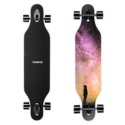 ENKEEO 40 Inch Drop-Through Longboard Skateboard Complete fo