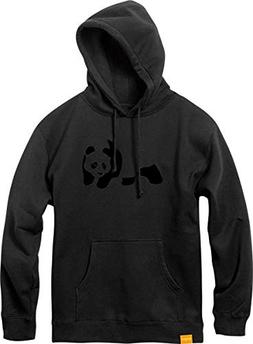 Panda Flocking Black Men's Hooded Sweatshirt - X-large