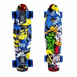 ENKEEO 22 Inch Cruiser Skateboard Plastic Banana Board with 