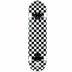 Krown Rookie Checker Skateboard, Black/White, 7.75"