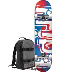 Og Watercolor Red/blue Mini Complete Skateboard Includes Fre