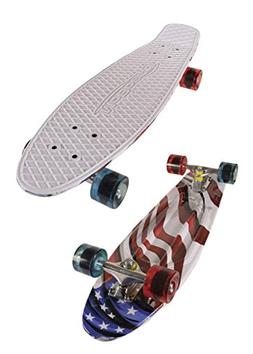 MoBoard 27" Vintage Style Classic Skateboard, USA Flag